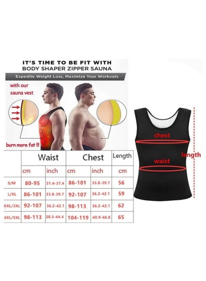 Generic Sauna Suit for Men Lower Belly Fat Sauna Slimming Sweat Body Shaper Jacket Hot Waist Trainer Sweat Belt Band Long Sleeve Zipper Shirt Workout Top, L/XL - Image 2