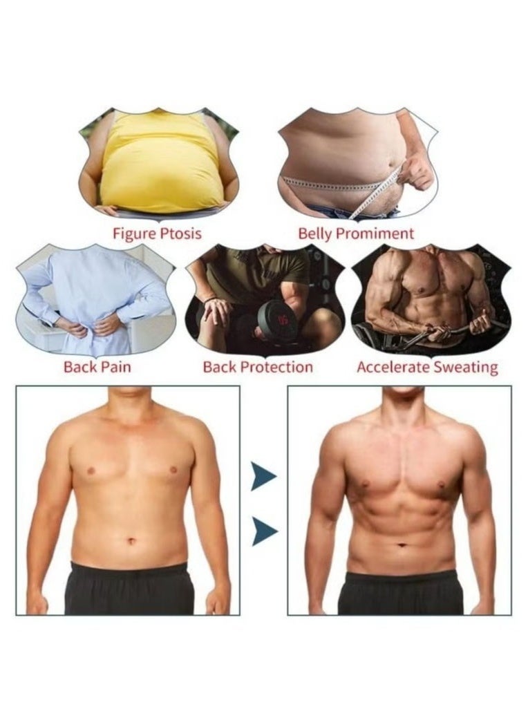 Generic Sauna Suit for Men Lower Belly Fat Sauna Slimming Sweat Body Shaper Jacket Hot Waist Trainer Sweat Belt Band Long Sleeve Zipper Shirt Workout Top, L/XL - Image 5