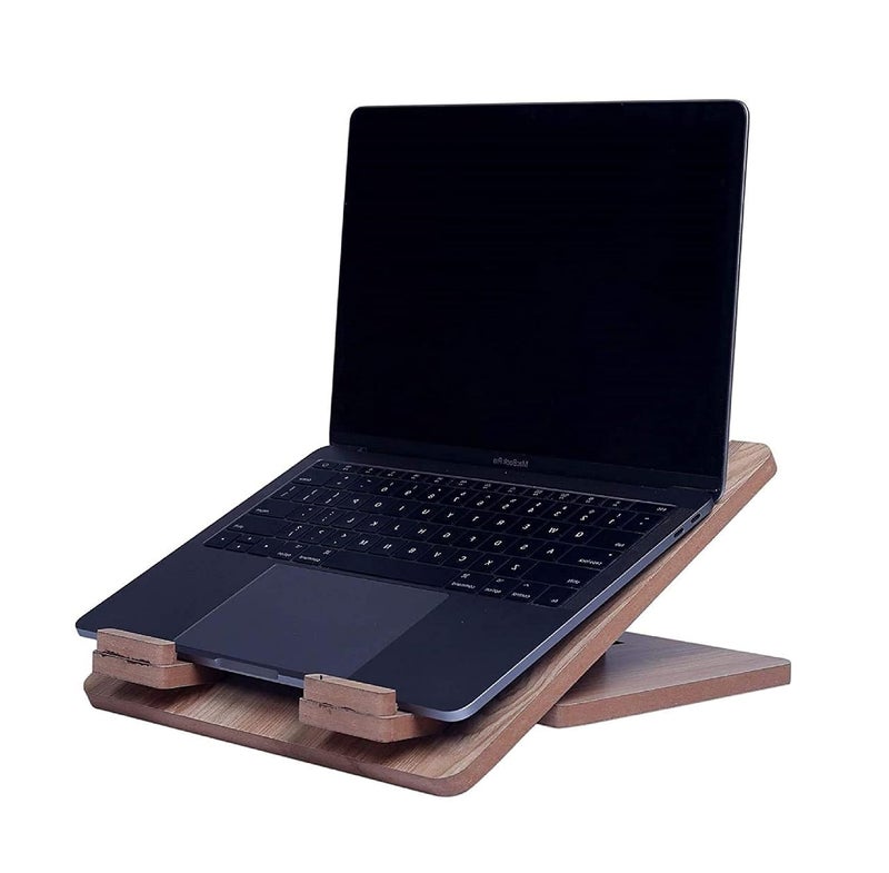 BeeDuck Portable Foldable Ultra Slim Craft Wooden Laptop Desk Stand with Adjustable Height Suitable for Laptop in Home Office Shop