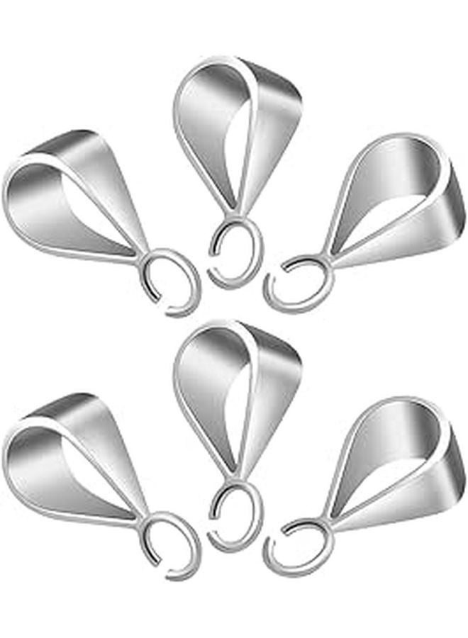 925 Sterling Silver Necklace Slider Connectors Pendant Clasp 6pcs 4mm Hole Charm Holder DIY - Image 1