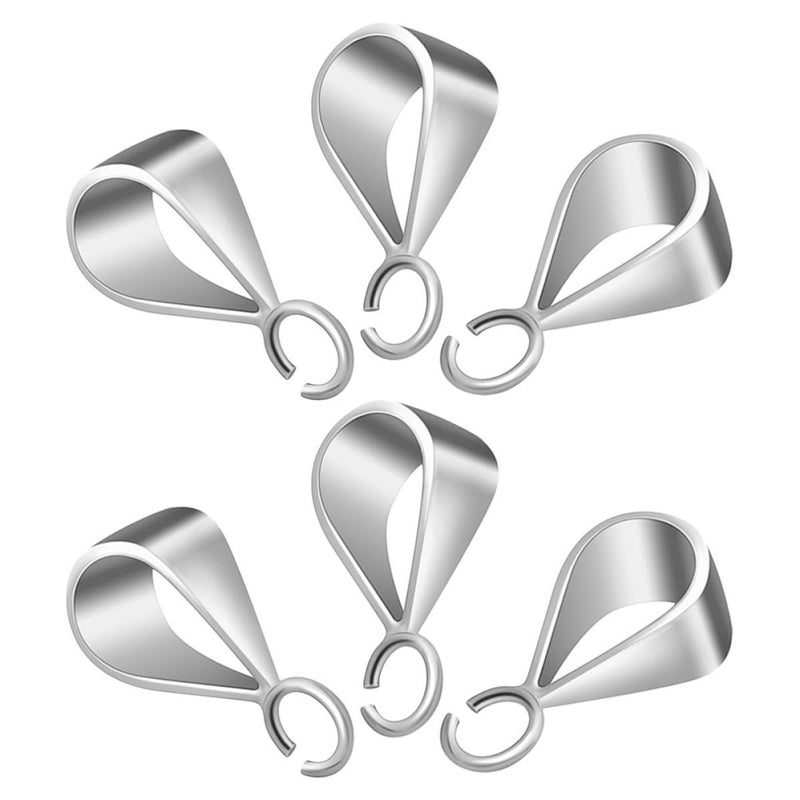 925 Sterling Silver Necklace Slider Connectors Pendant Clasp 6pcs 4mm Hole Charm Holder DIY - Image 2