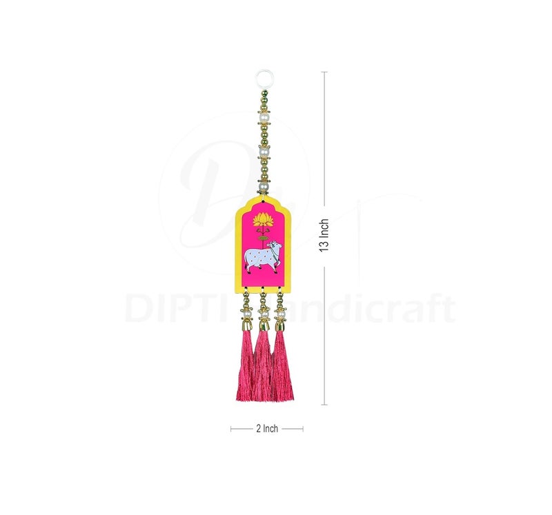 DIPTI HANDICRAFT DIPTI HANDICRAFT Door Entrance Hanging pichwai Cow and Lotus Wall Hanging toran10 pcs for Pooja Room Entrance Hanging bandarwal for Door toran Diwali Decor toran Wedding and All Festival Decor  - Image 5