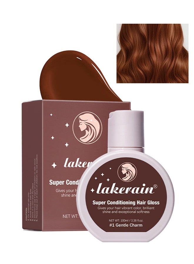 lakerain Super Conditioning Hair Gloss, Gives Hair Vibrant Color Shine Softness and Hydration Permanent Coloring Moisturize Smooth Hairs Easy Use Hair Color Hair Dye Grape #1 Gentle Charm - Image 1