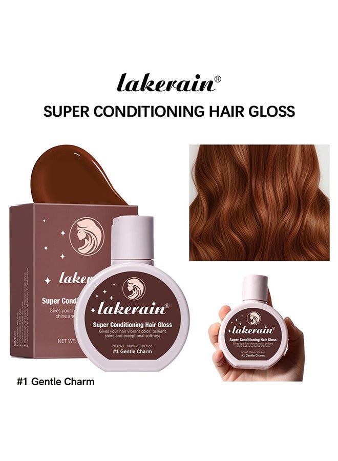 lakerain Super Conditioning Hair Gloss, Gives Hair Vibrant Color Shine Softness and Hydration Permanent Coloring Moisturize Smooth Hairs Easy Use Hair Color Hair Dye Grape #1 Gentle Charm - Image 2