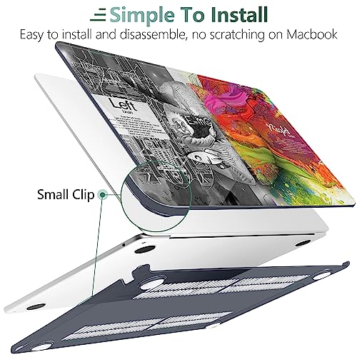 TWOLSKOO for MacBook Air 13 inch Case M5 2026 M4 2025 M3 M2 2024-2022 A3449 A3240 A3113 A2681, Plastic Hard Shell & Keyboard Cover & Screen Film for MacBook Air 13.6 inch Case, Creative Brain - Image 3