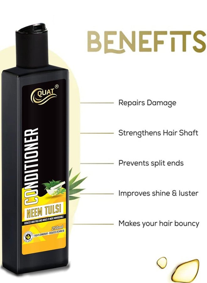 QUAT Neem Tulsi Conditioner, Nourishes, Repair & Shine, For Long and Lifeless Hair, Dream Lengths (250ml) - Image 4