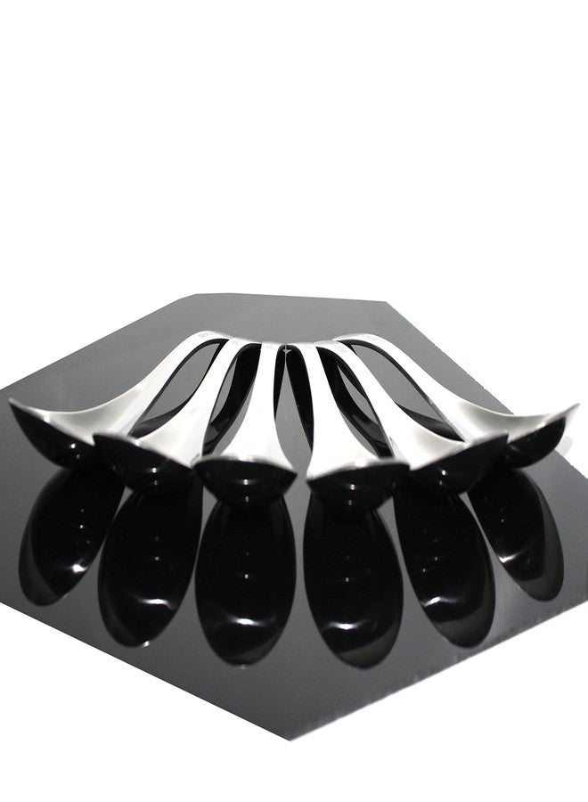 سبادورايف مجموعة من 6 ملاعق شوربة عملية من الفولاذ المقاوم للصدأ، مقاس 6.5 × 1.8 بوصة، ذات مظهر عصري وشكل ممتاز (6) - Image 3