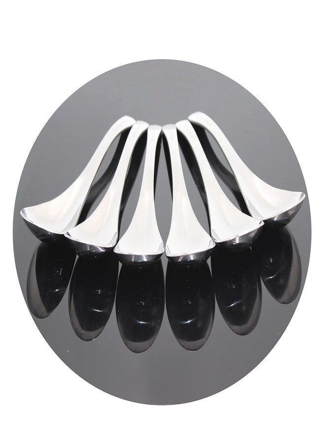 سبادورايف مجموعة من 6 ملاعق شوربة عملية من الفولاذ المقاوم للصدأ، مقاس 6.5 × 1.8 بوصة، ذات مظهر عصري وشكل ممتاز (6) - Image 2