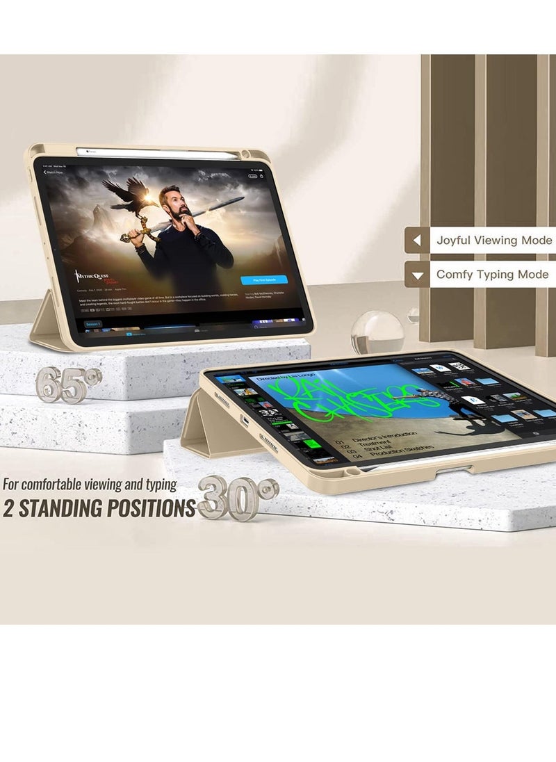 JAJEEK "iPad Pro 12.9 Inch Case (6th/5th/4th Gen, 2022/2021/2020) – Smart Case with Pencil Holder, Touch ID Support, Auto Wake/Sleep, 2nd Gen Pencil Charging – Champagne Gold" - Image 3