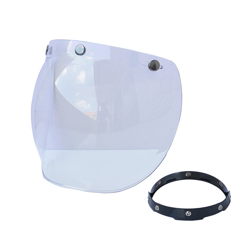 Generic New Bubble Visor Retro Harley Helmet Transparent