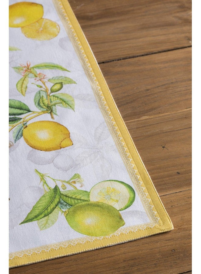 ميزون دي هيرمين مفارش مزخرفة من القطن بنسبة 100% مفارش قماشية قابلة للغسل في المنزل وحفلات الزفاف والمطاعم والبوفيهات والحفلات والتخييم ليمونسيلو للربيع والصيف (مجموعة من 4) - Image 5