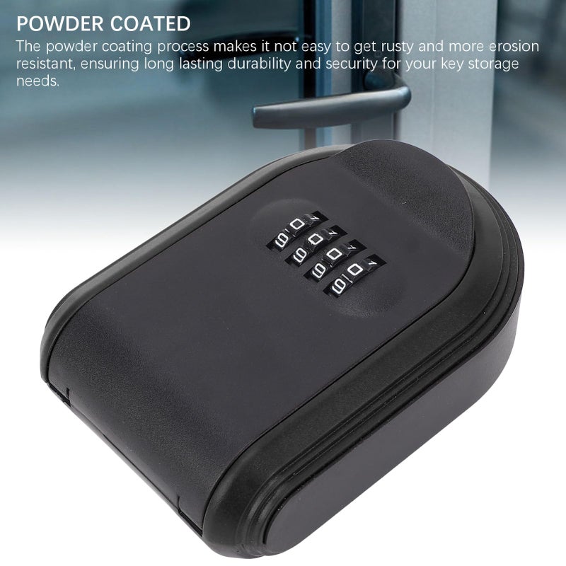 Red Wall Mounted Weatherproof Key Lock Box With Combination Code For Outdoor House Villa - Image 4
