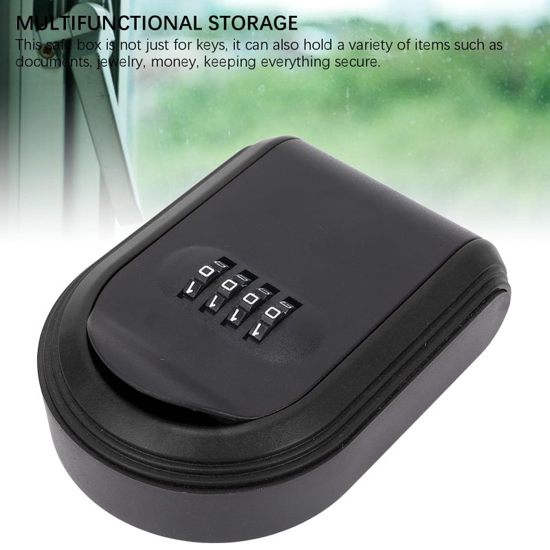 Red Wall Mounted Weatherproof Key Lock Box With Combination Code For Outdoor House Villa - Image 5