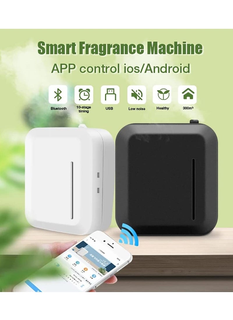 Arabest - Square Essential Oil Diffuser, 150ml Capacity Intelligent Aromatherapy Diffuser, Bluetooth APP Controlled Aromatherapy Diffuser, 10 Segment Timer, Hangable and Desktop,White - Image 1