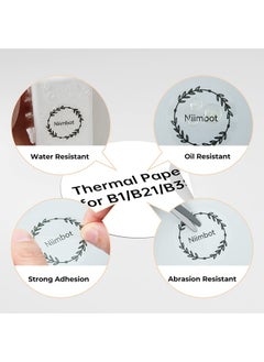 NIIMBOT B21/B1/B3S Thermal Label Maker Paper Waterproof Round Thermal Label Paper Clear Label Tape for Barcode Printing 50*50mm, Transparent  - Image 3