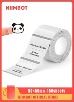 NIIMBOT B21/B1/B3S Thermal Label Maker Paper Waterproof Round Thermal Label Paper Clear Label Tape for Barcode Printing 50*50mm, Transparent  - Image 1