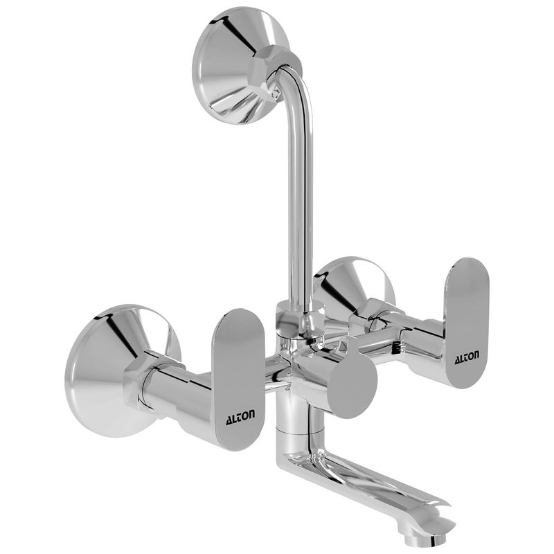 ALTON AXN9485 Brass Wall Mixer with Provision for Over Head Shower and 190mm Long Bend Pipe Chrome - Image 1