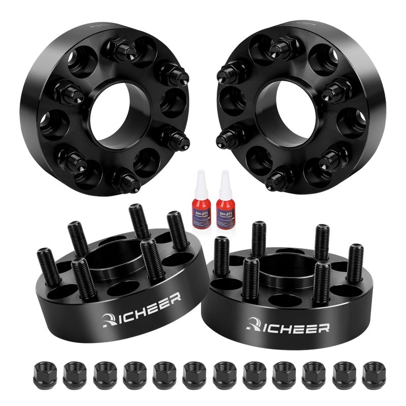 Richeer فواصل العجلات Richeer 6x120 المركزية للعجلات لسيارات كولورادو 2015-2023، كانيون 2015-2022، فاصل عجلات 1.5 بوصة 6x120mm لسيارات أكاديا ترافيرس بلازر XT5 XT6 مع مسامير 14x1.5 وفتحة مركزية 66.9mm - Image 1