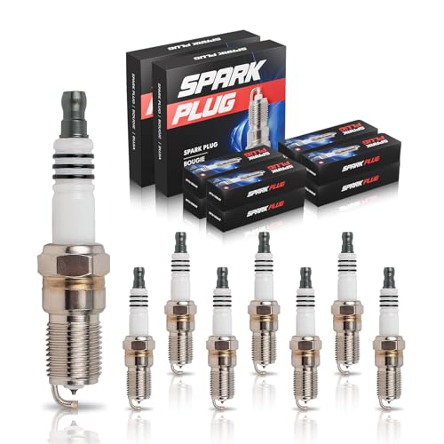 ENA مجموعة ENA من 8 شمعات إشعال إيريديوم متوافقة مع فورد لينكولن ميركوري مازدا كاديلاك كراون فيكتوريا E150 E250 F150 إكسبيديشن إكسبلورر SRX STS XLR V8 1978-2008 4.1L 4.6L بديل لـ SP493 AGSF32PM - Image 1