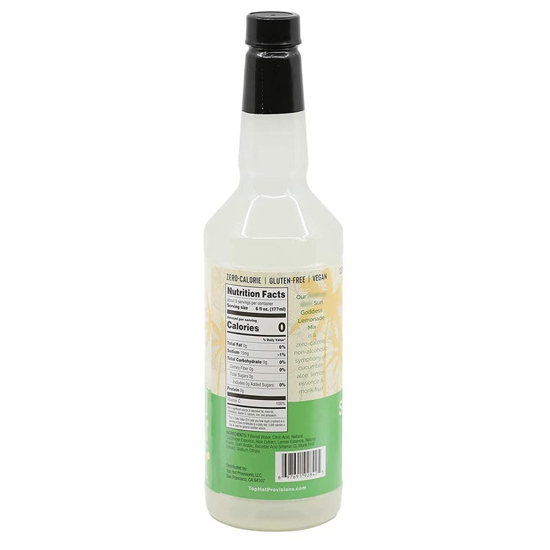 Top Hat Keto Sugar Free Cucumber Lemonade Mix - Naturally Sweetened with Monk Fruit - Craft Mixer for Skinny Margarita Cocktail Drinks - 32oz Bottle - Image 2