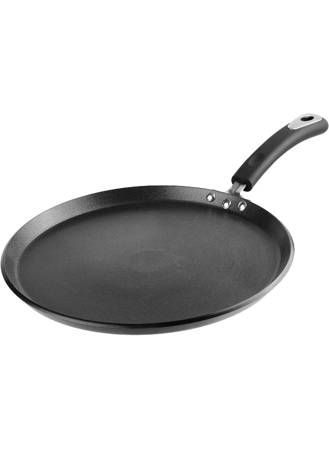 Vinod Hanos Non-Stick Dosa Tawa 27 cm Diameter, Hard Anodised Non-Stick Coating with Bakelite Riveted Handle - 5.25 mm Thickness, Black (Induction and Gas Stove Friendly) - Image 1