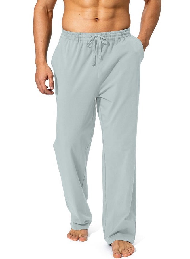 Pudolla Men's Cotton Yoga Sweatpants Athletic Lounge Pants Open Bottom Casual Jersey Pants for Men with Pockets (Storm Grey X-Large) - Image 2