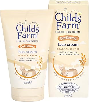 Childs Farm OatDerma Face Cream Moisturiser Fragrance Free Hydration Sensitive Skin Emollient Soothe Baby Kids 50ml - Image 1