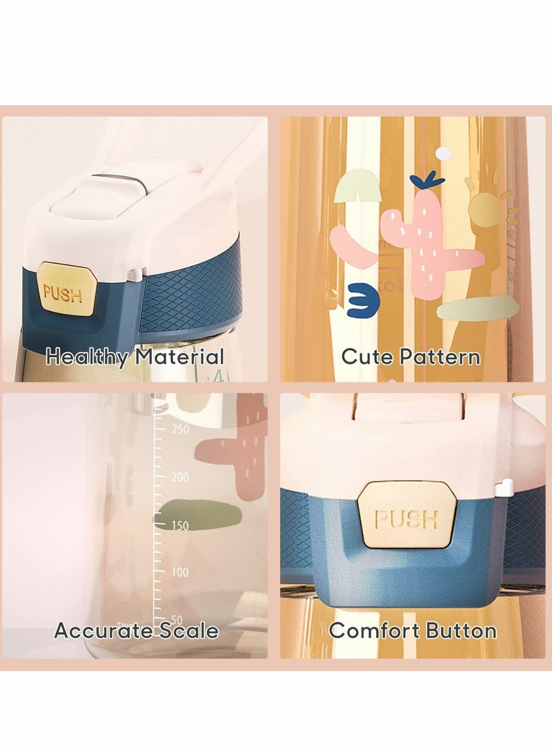 Excefore Kids Water Bottle with Straw 480ml Reusable Drinking Bottle for School BPA Free Leak-Proof Summer Parent-child Sports Water Cup for Boys and Girls Child Straw Cup Sports Indoor Outdoor (Green) - Image 3