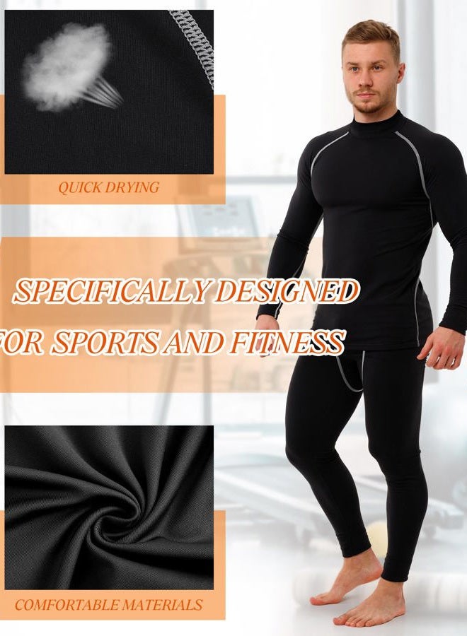 Hicarer 4/6 Set Men's Thermal Underwear Compression Shirts Pants Long Sleeve Base Layer Set for Men Hiking Ski Sports Winter, Multi Color, XL - Image 4