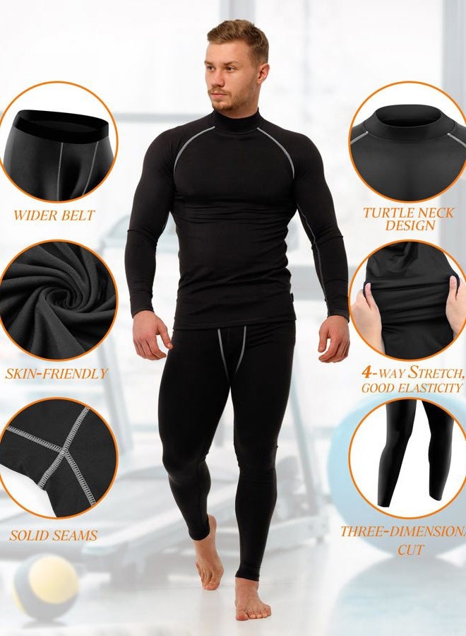 Hicarer 4/6 Set Men's Thermal Underwear Compression Shirts Pants Long Sleeve Base Layer Set for Men Hiking Ski Sports Winter, Multi Color, XL - Image 3