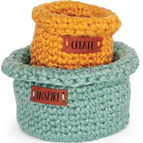 Boye Jonah's Hands Nesting Baskets Beginners Crochet Kit for Kids and Adults, Makes 2 Projects, Multicolor 7 Piece, Small - Image 5