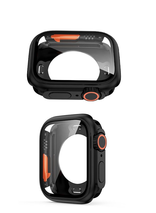 Screen Protector Cover for Apple Watch 44mm Hard PC Front & Rear Bumper Case for iwatch series 6/SE (black) - Image 2