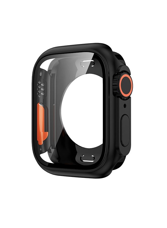 Screen Protector Cover for Apple Watch 44mm Hard PC Front & Rear Bumper Case for iwatch series 6/SE (black) - Image 1