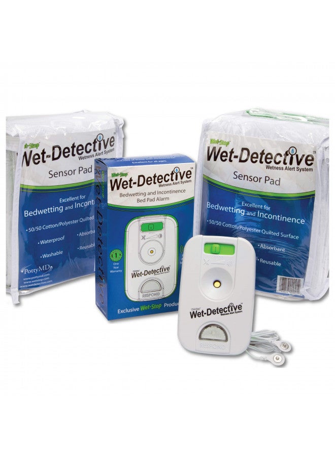 Wet-Stop Wet Detective Bedwetting Kit, Incontinence & Bedwetting Alarm System, Includes 2 Sensor Pads - Image 1