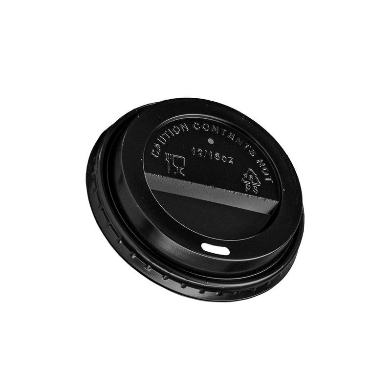 GUSTO [100 Count] Disposable Plastic Dome Lids for 10  12  16  & 20 oz. Paper Hot Coffee Cup - Black (Formerly Comfy Package) - Image 2