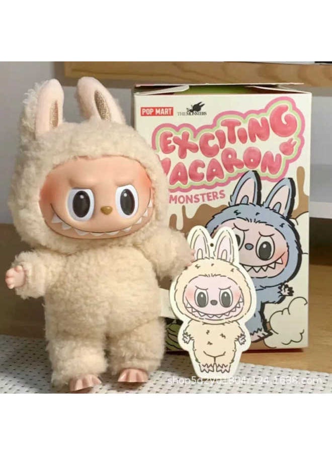 Generic - La Bubma Heart Macaron Vinyl Face Blind Box Plush Doll Toy Labubu Doll Keychain-Color:A Set Of Six Non-duplicate [first Generation] - Image 1