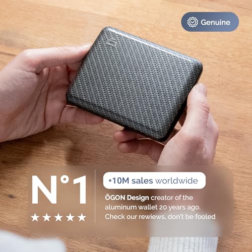 ÖGON -DESIGNS- Aluminum wallet, Large capacity with metal lock, RFID Protection against fraud and demagnetization, Smart Case OSLO Large model - Image 5