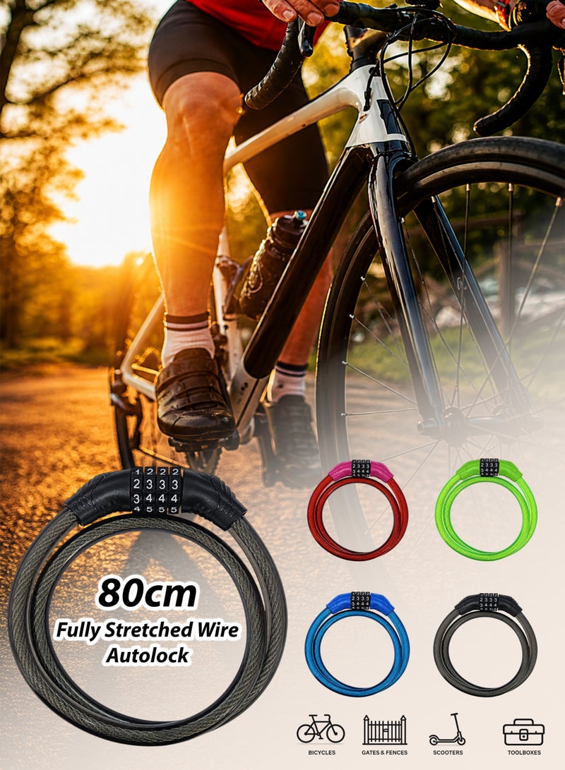 DBLEW Bicycle Combination Lock – Durable 4-Digit Code Lock for Bikes, Scooters & E-Bikes, Anti-Theft Steel Cable - Image 1