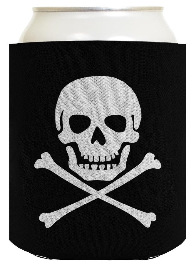 ThisWear Funny Beer Coolie Skull Crossbones Pirate Jolly Roger 6 Pack Can Coolie Drink Coolers Coolies Black - Image 3