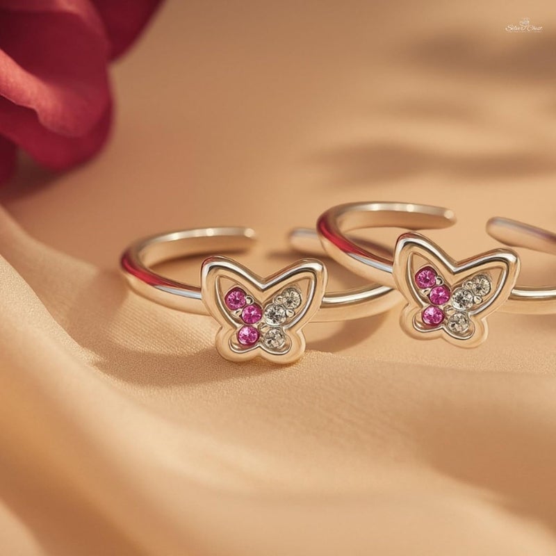 silver chest 925 Sterling Silver Toe Ring for Women Elegant Design | Adjustable Bichiya | Modern Silver Toe Rings for Girls & Womes With Certificate Of Authenticity | Chandi Bichiya Set - Image 3