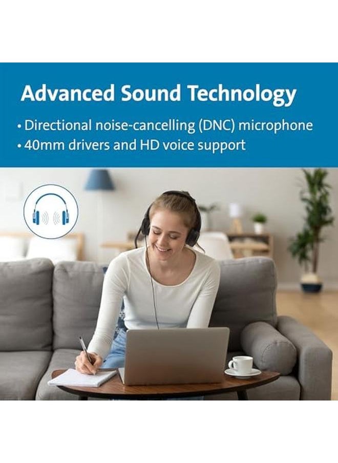 Kensington - H1000 Usb C On Ear Headset 270° Rotating Noise Canceling Microphone Quick Buttons For Volume Play Pause Mute And Busy Pc Mac Laptop Black K83450Ww - Image 1