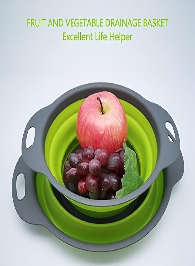 BROOKITCHEN Colanders, Foldable Silicone Strainers, Over The Sink Kitchen Strainer,Fruit with Extendable Handles,Perfect for Draining Pasta,Vegetable,fruit (Colanders / 2 pack round) - Image 5
