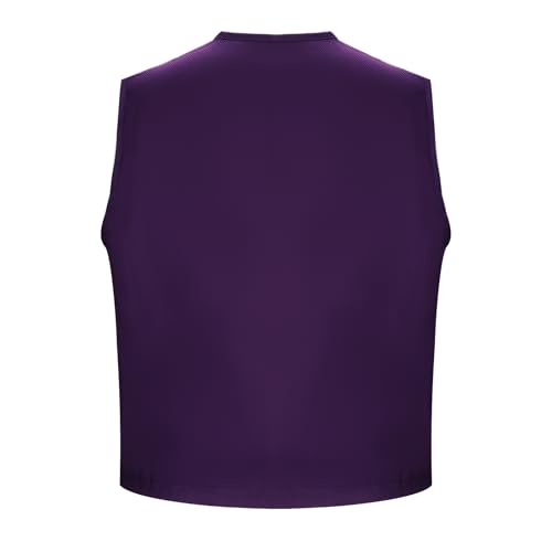 AMNPOLEN Unisex No Pocket Button Uniform Vest Halloween Costume Outfit (Medium, Purple) - Image 2