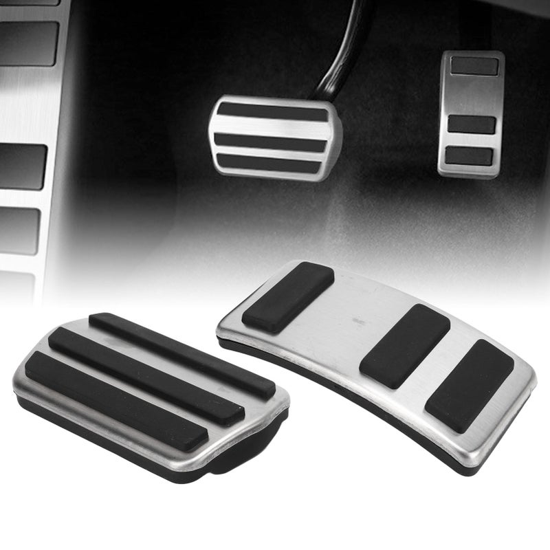Accelerator Brake Pedal Set Nonslip Foot Pedals Stainless Steel Replacement for Ford Mustang Mach‑E 2021 Up - Image 1