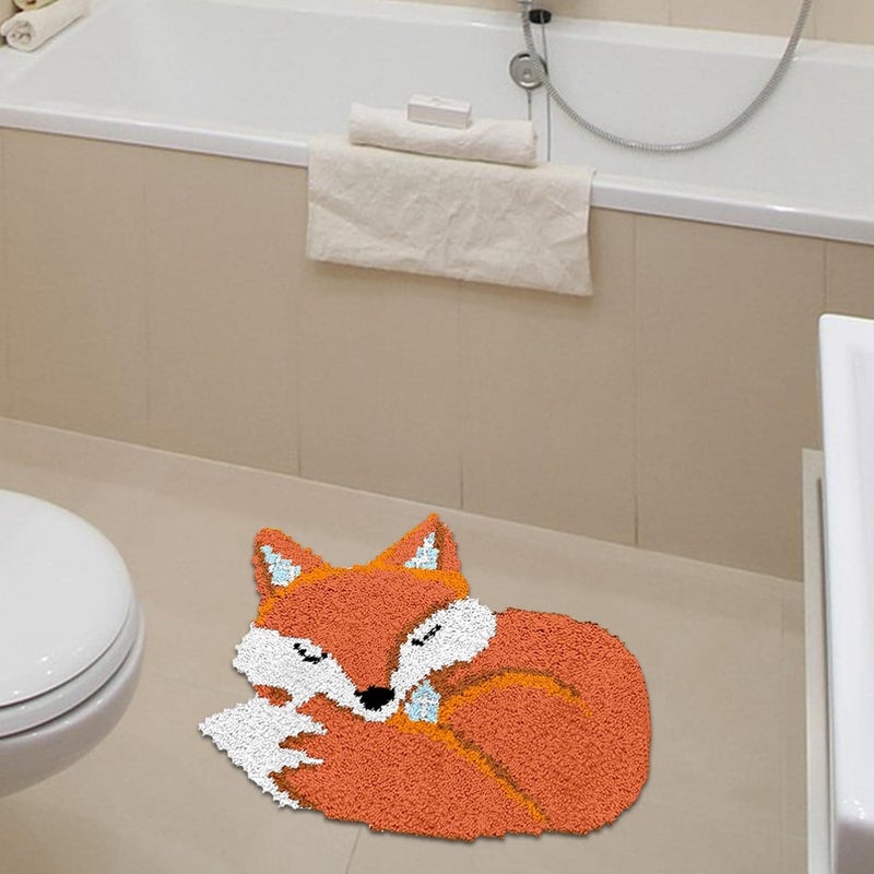 klarako Latch Hook Rug Kits Stitch Animal Pattern Sewing Craft Tool for Home Decoration, Fox - Image 3