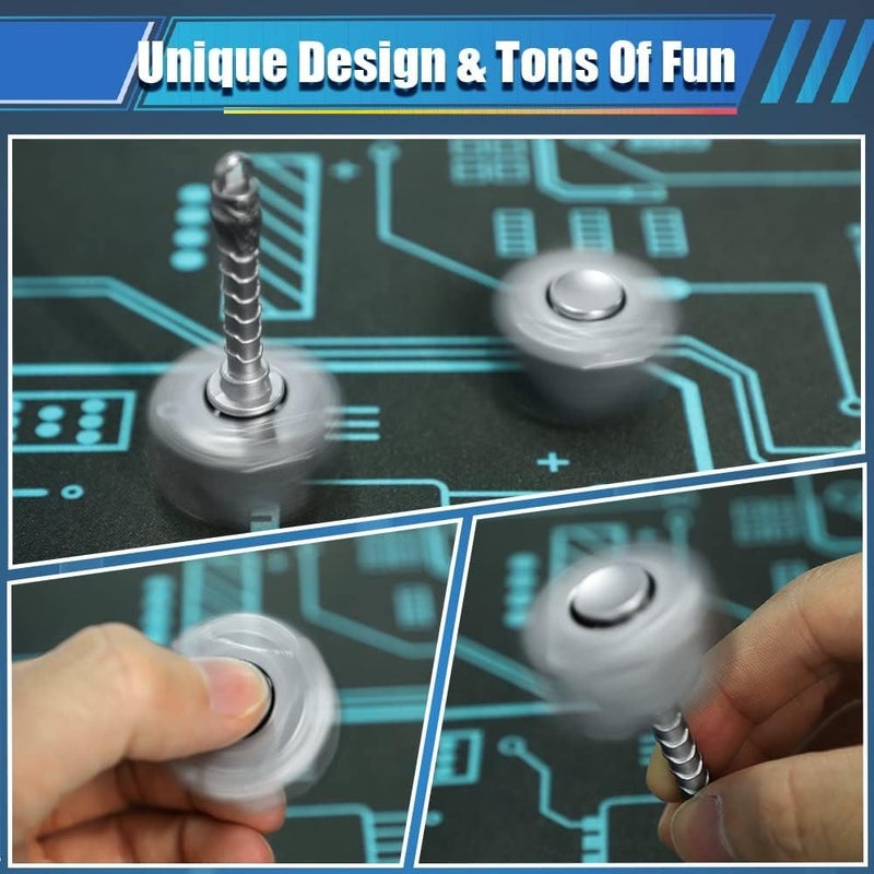Amarlozn Cool Hammer Fidget Spinner Toy for Kids Adults, 2 in 1 Hammer Metal for Kids Adults, Keychain Infinity Cube for Office Stress Relief, Goody Bag Filler, 2 Pack Birthday (with Case) - Image 3