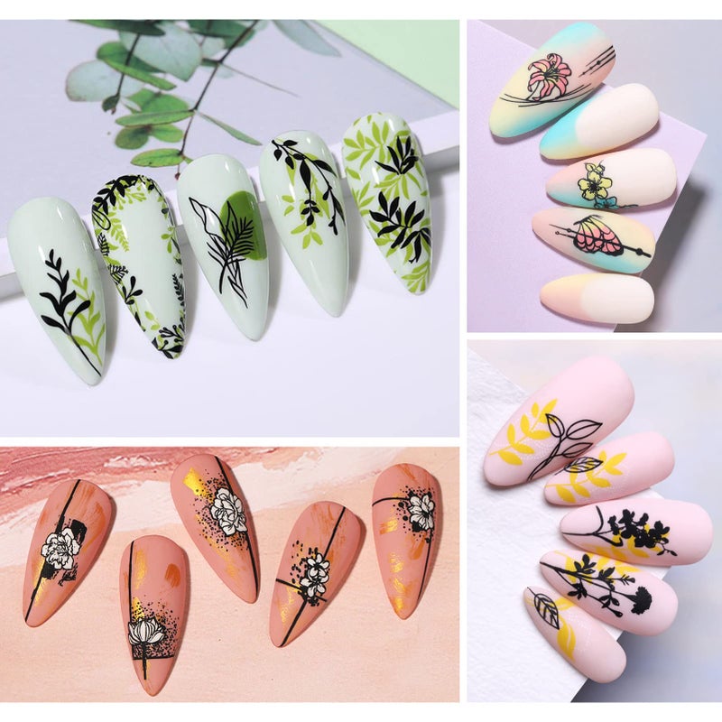 BORN PRETTY Stamping Temeplates Nail Art Stamping Plates Flower Leaves Theme Nail Image Plates Nail Manicuring DIY Printing Tools 4PCS - Image 5