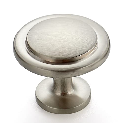 Ravinte 3 Pack 1-1/4 inch Kitchen Cabinet Knobs Brushed Nickel Dresser Zinc Pulls Door Drawer Handles for Dresser Drawers - Image 1