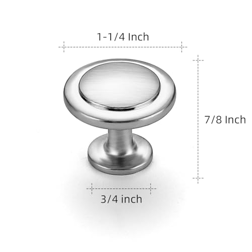 Ravinte 3 Pack 1-1/4 inch Kitchen Cabinet Knobs Brushed Nickel Dresser Zinc Pulls Door Drawer Handles for Dresser Drawers - Image 3