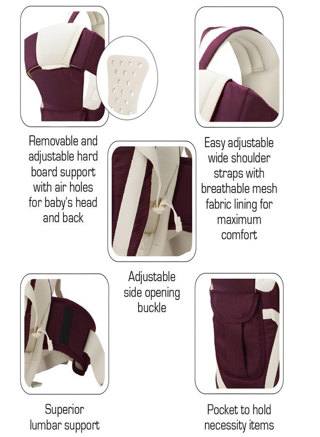 Everstep Bag/Adjustable Hands Free 4 in 1 Baby/Baby sefty Belt/Child Safety Strip/Baby Sling Carrier Bag/Baby Back Carrier Bag Front Carry Facing (White & Red) - Image 2